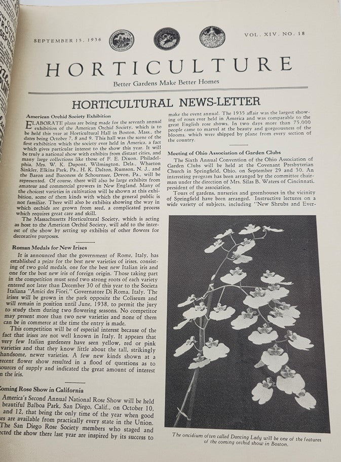 Vintage Horticulture Magazine September 15 1936 The New Garden Books