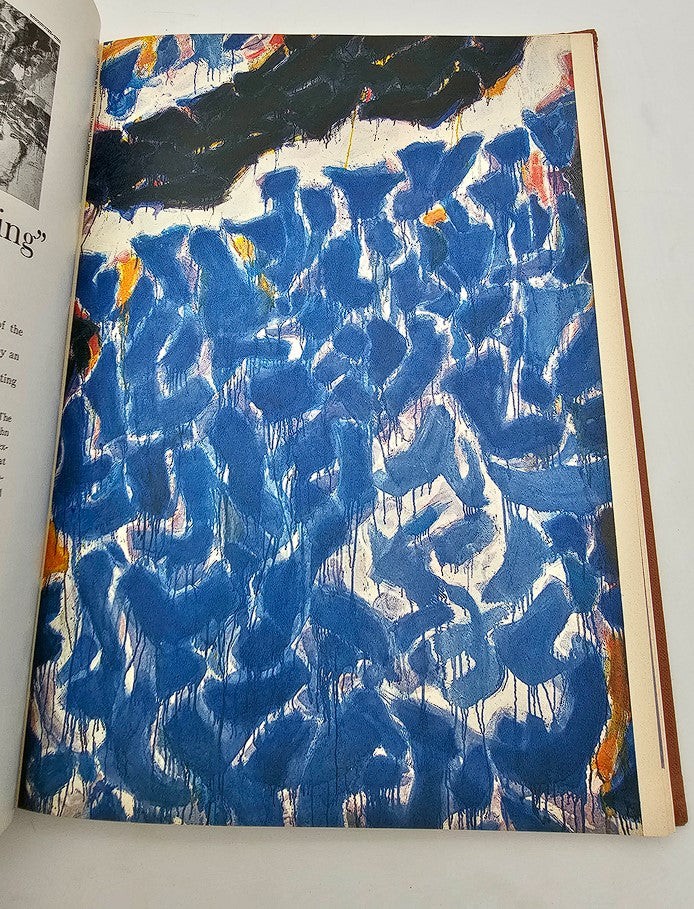 Artistic depiction in VTG Horizon Magazine of Art November 1959 showcasing Egyptian painting, featuring bold blue hues and abstract forms.
