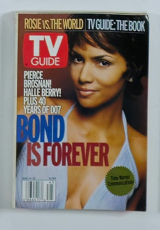 TV Guide Magazine from November 9, 2002, featuring Halle Berry in a stunning cover photo. This collectible issue includes insights into her rising career and highlights from classic television.