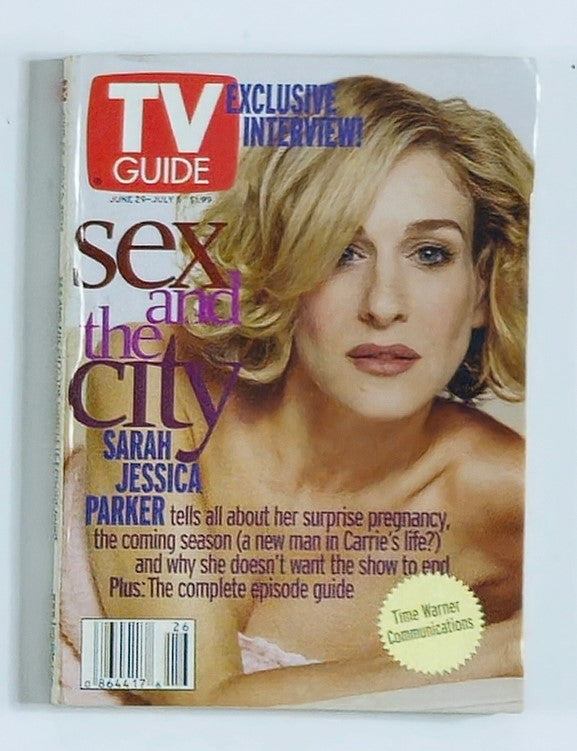TV Guide Magazine June 29 2002 featuring Sarah Jessica Parker on the cover, highlighting her role in Sex and the City with an exclusive interview and episode guide.