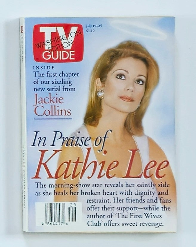TV Guide Magazine July 19, 1997 cover featuring an article 'In Praise of Kathie Lee', showcasing a portrait of Kathie Lee Gifford and highlights of her career in daytime television.
