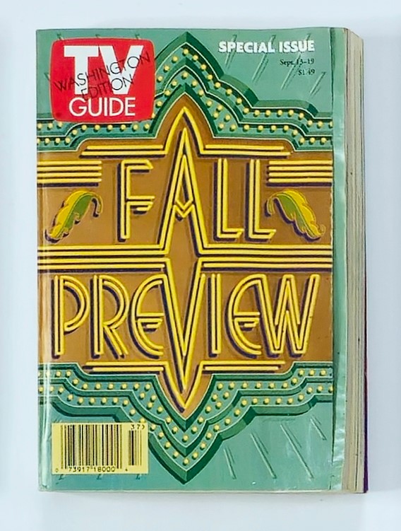 Cover of TV Guide Magazine September 13, 1997, featuring the Fall Preview Washington Edition with vibrant graphics and nostalgic design, highlighting TV shows of the late 90s.