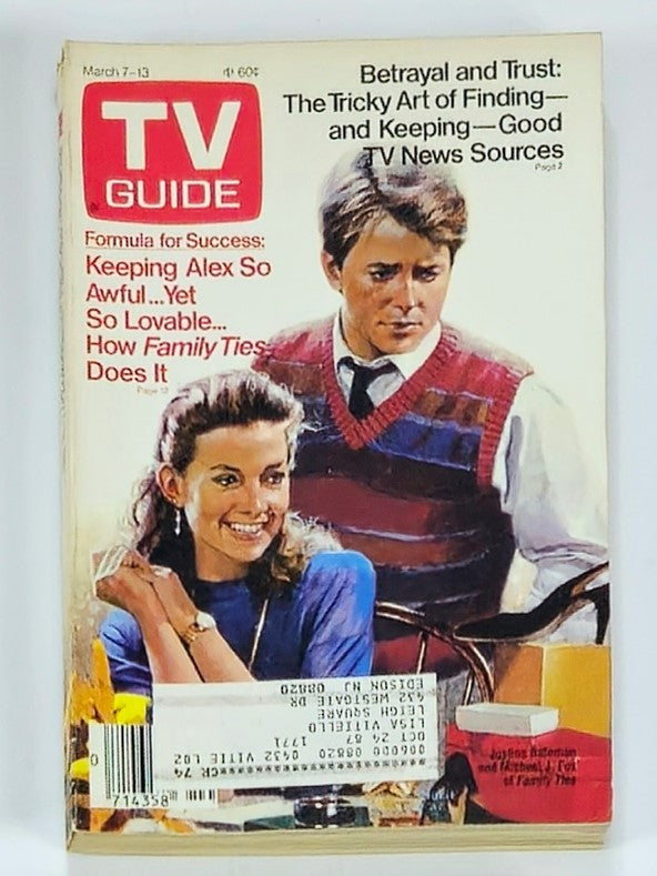 TV Guide Magazine March 7 1987 Justine Bateman, Michael J. Fox NY Metro Ed.