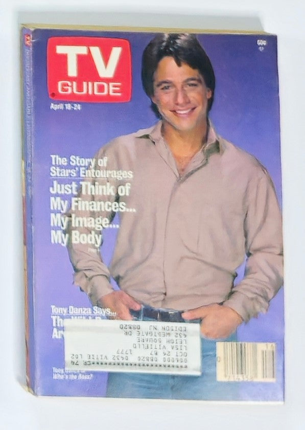 Cover of TV Guide Magazine from April 18, 1987 featuring Tony Danza from Who's The Boss, showcasing colorful graphics and articles about celebrities and television culture of the 1980s.