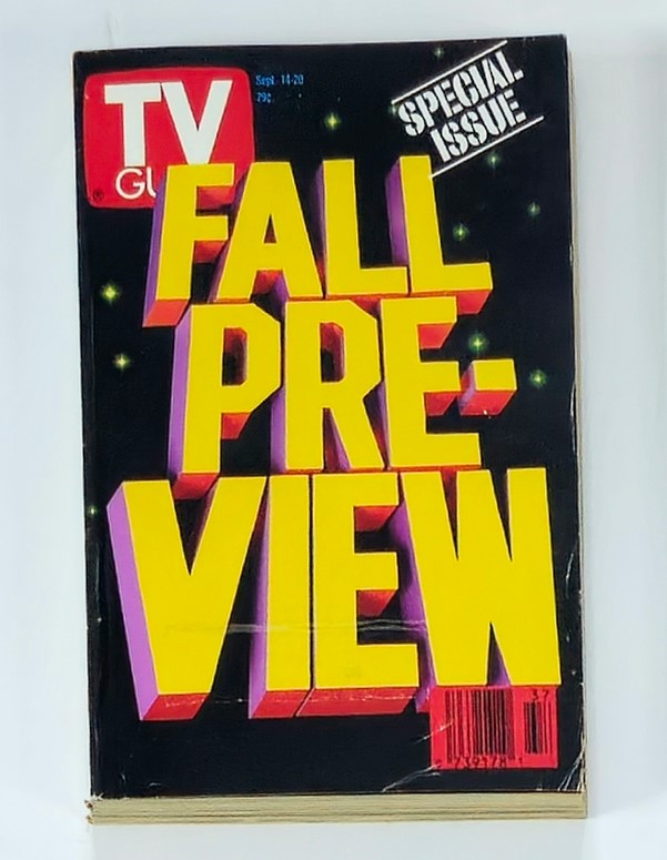 TV Guide Magazine September 14 1991 Fall Preview Special cover featuring bold yellow lettering with the text 'FALL PREVIEW' against a black background, highlighting its special issue status.