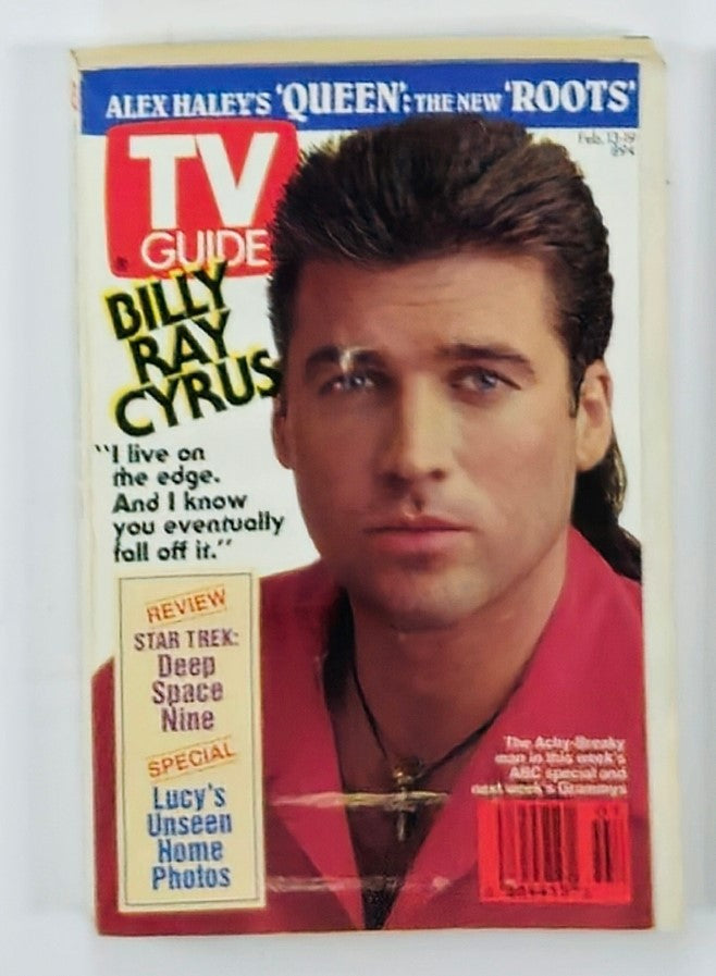 TV Guide Magazine February 13 1993 featuring Billy Ray Cyrus on the cover, highlighting the evolving 1990s pop culture.