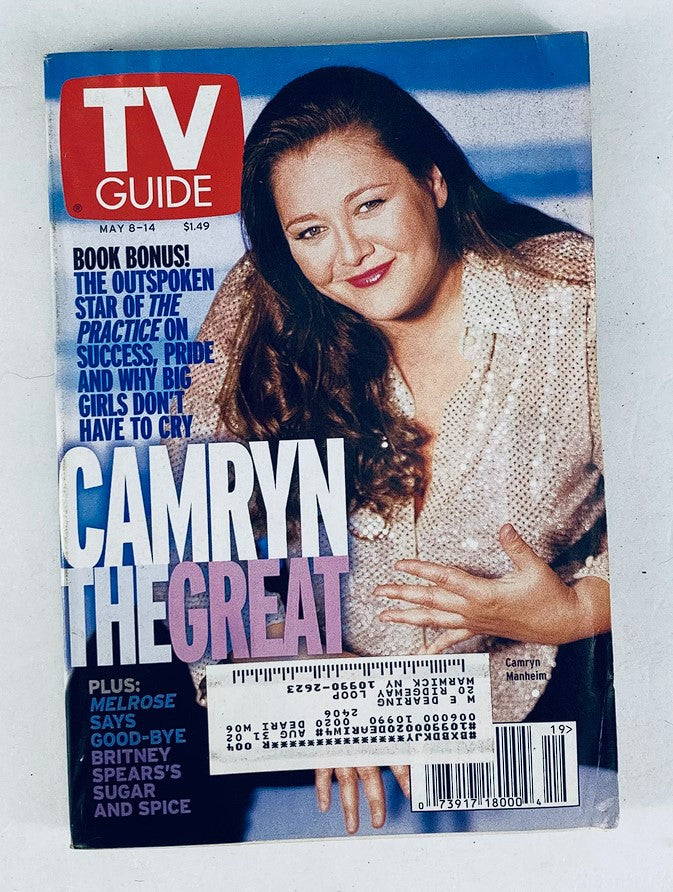 TV Guide Magazine May 8 1999 featuring Camryn Manheim on the cover. This vintage issue highlights her role in the entertainment industry and represents 90s television culture.