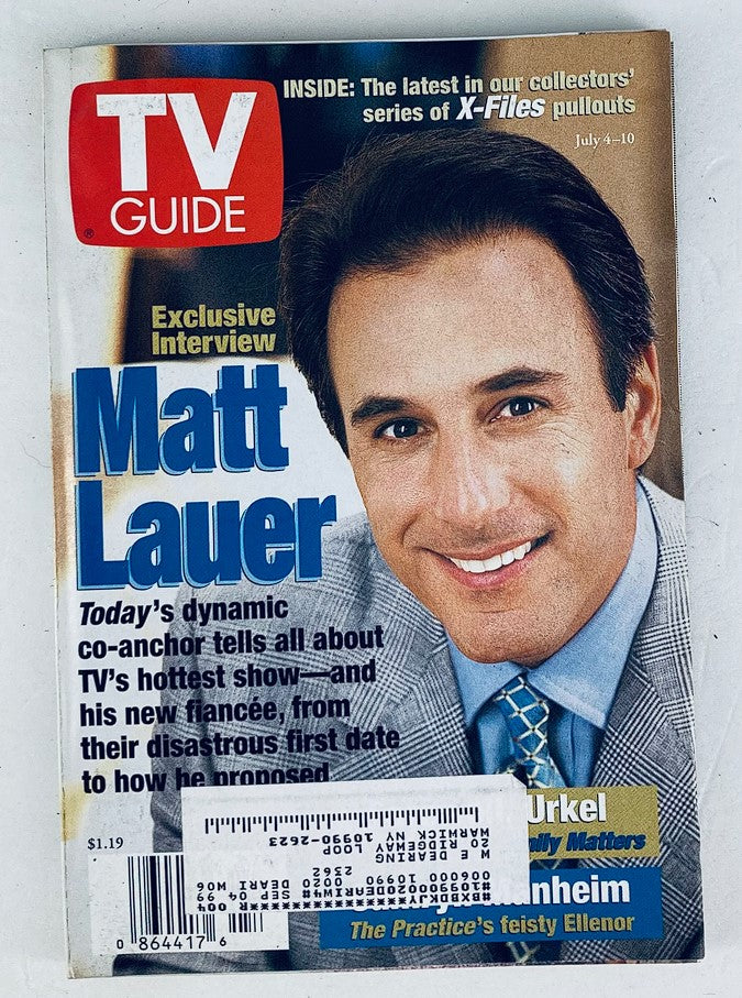 TV Guide Magazine June 4, 1998 featuring Matt Lauer, co-anchor of Today show, showcasing an exclusive interview and highlighting television entertainment from the late 90s.