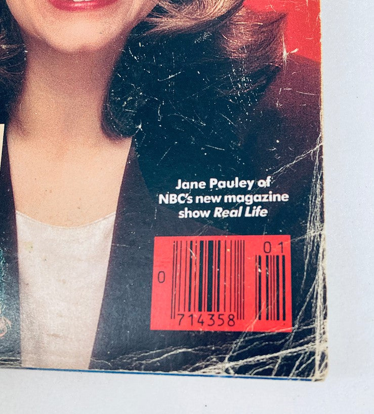 Close-up view of the cover of TV Guide Magazine January 5, 1991, featuring Jane Pauley, with a focus on the text about her NBC magazine show 'Real Life'.