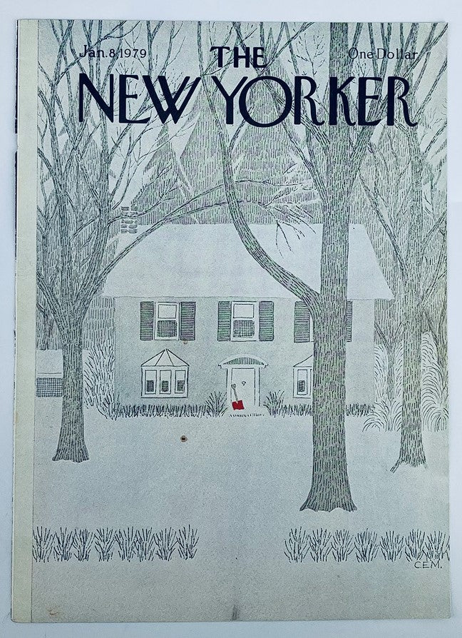 COVER ONLY The New Yorker January 8 1979 Snow House by Charles E Martin featuring a charming illustration of a snowy house surrounded by trees, showcasing the magazine's artistic style and cultural significance.