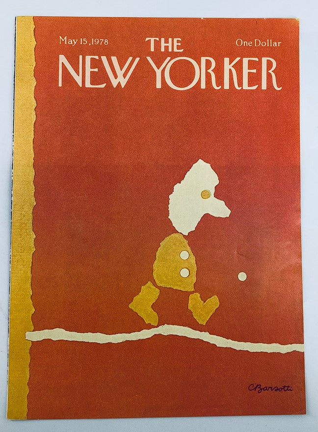The New Yorker cover dated May 15, 1978, titled 'Deep Thoughts' by Charles Barsotti, showcasing a simplistic, artistic representation of a character in motion.