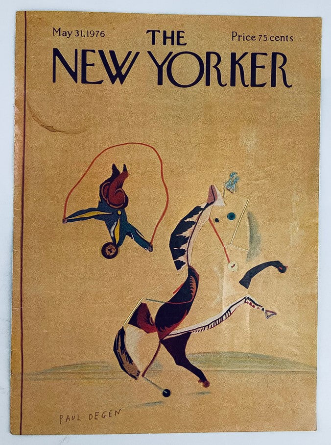 COVER ONLY The New Yorker May 31, 1976 Circus Horse by Paul Degen, showcasing abstract circus imagery with dynamic colors and playful design elements.