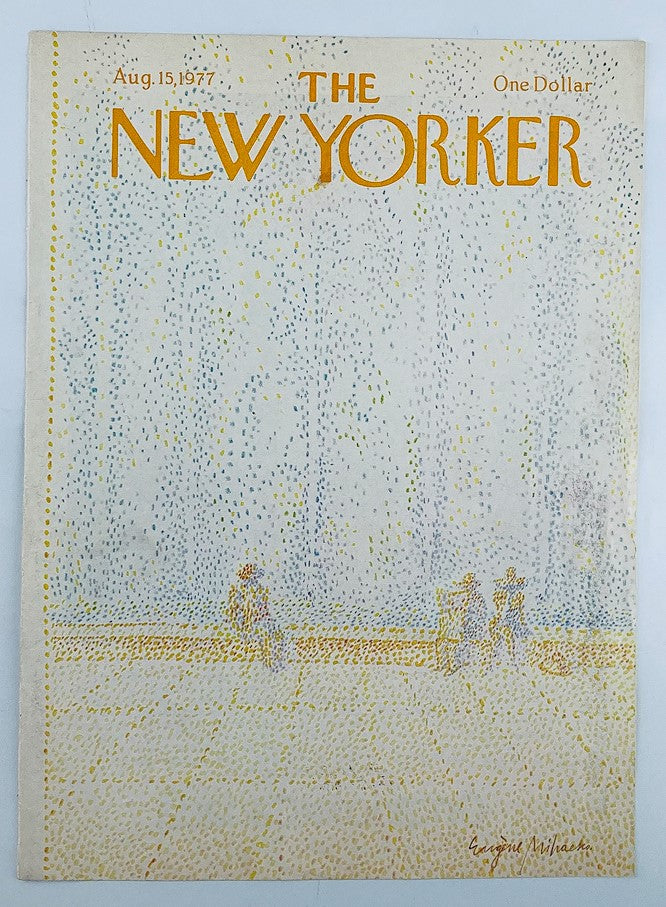 Cover of The New Yorker August 15, 1977, displaying 'Dots' art by Eugene Mihaesco, encapsulating the creative essence of the late 1970s.