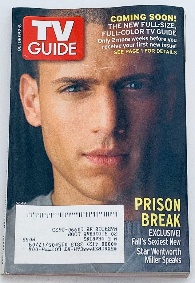 Cover of TV Guide Magazine October 2, 2005 featuring Wentworth Miller, star of the TV series Prison Break, highlighting the show's exclusive insights and pop culture significance.