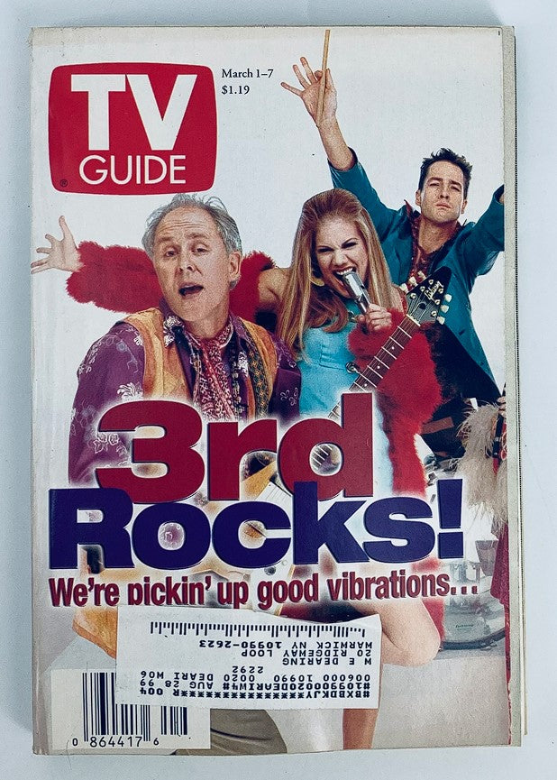 Cover of TV Guide Magazine dated March 1, 1997 featuring vibrant imagery and the title '3rd Rocks! We're pickin' up good vibrations...' with notable personalities, showcasing the entertainment culture of the 90s.