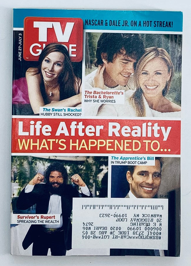 TV Guide Magazine June 27 2004 featuring Rupert Boneham, Rachel Love Fraser, and highlights from reality TV shows, showcasing notable personalities and pop culture insights.