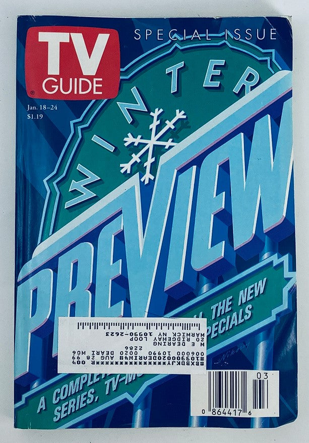 Cover of TV Guide Magazine January 18, 1997 Winter Preview Special NY Metro Edition featuring a bold graphic design with the words 'Winter Preview' prominently displayed.