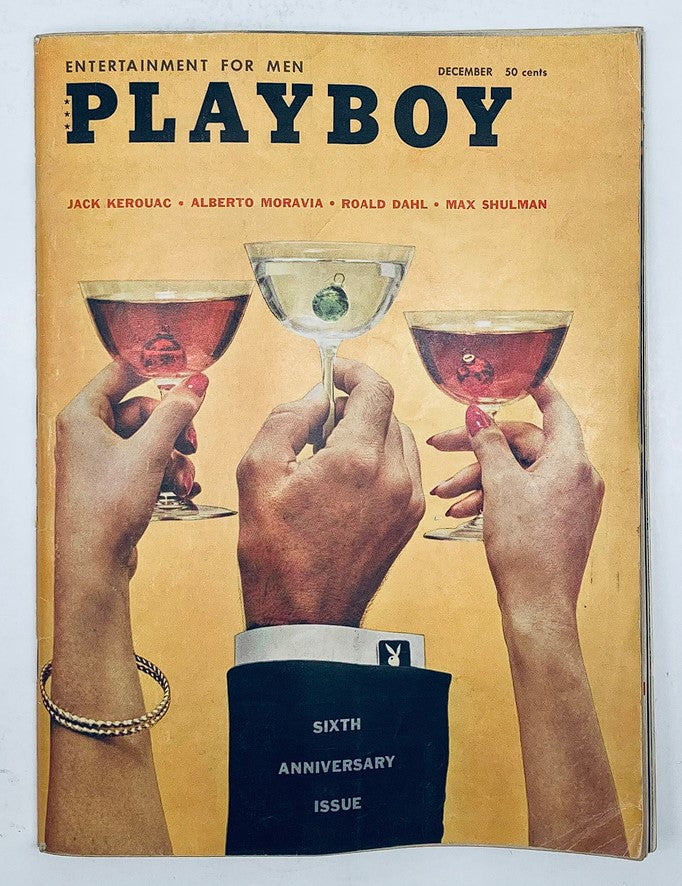 VTG Playboy Magazine December 1959 cover featuring glasses of cocktails held by elegantly dressed hands, showcasing the captivating theme 'The Legend Of Don Juan'.