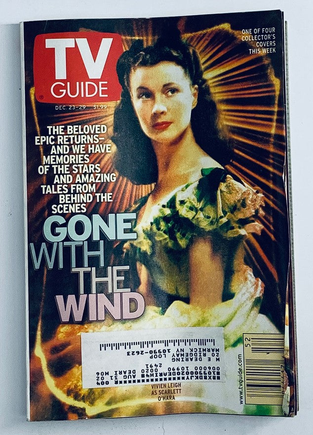 Cover of TV Guide Magazine from December 23, 2000, featuring Vivien Leigh as Scarlett O'Hara from Gone with the Wind, celebrating classic cinema and vintage pop culture.