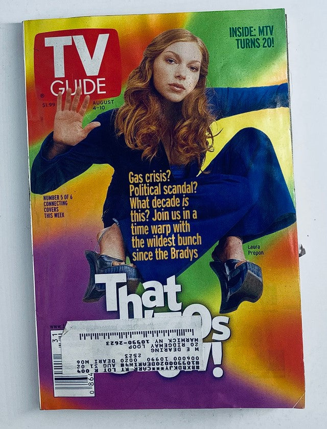 TV Guide Magazine cover from August 4, 2001 featuring Laura Pepon from That 70's Show, highlighting pop culture and television history of the early 2000s.