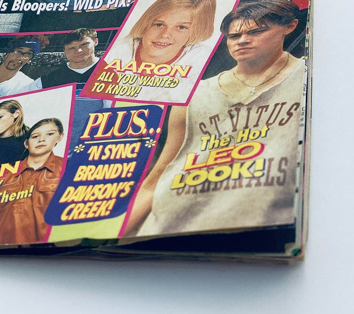 Close-up of the Teen Machine Magazine Presents October 1998 cover showcasing promotional features and artists including Aaron Carter and Hanson.