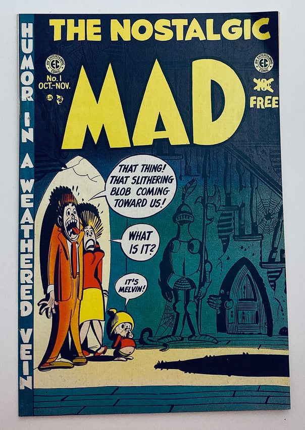 Cover of The Nostalgic Mad Magazine featuring iconic characters with humorous dialogue, showcasing vintage comic art.