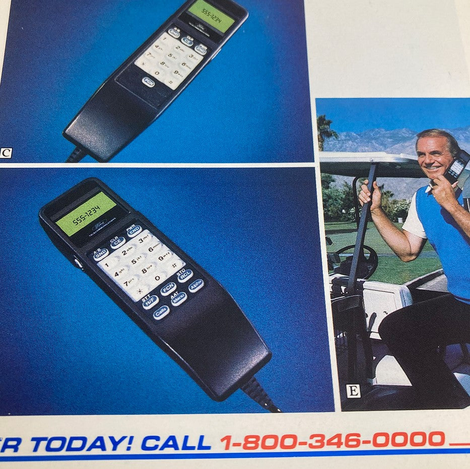 Image of a telephone with a keypad displayed for the 1990 Ford Light Trucks Accessories Dealer Showroom Sale Brochure Guide Catalog.