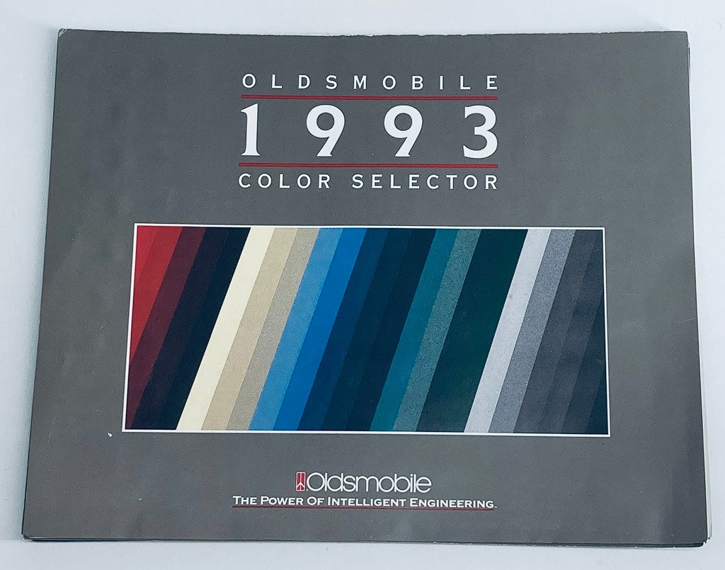 1993 Oldsmobile Color Selector Dealer Showroom Sale Brochure showcasing a variety of color options.