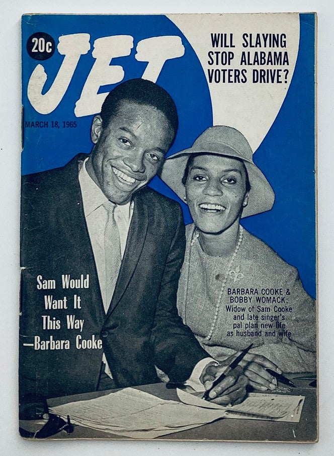 VTG Jet Magazine March 18 1965 cover featuring Barbara Cooke and Bobby Womack, showcasing vibrant 1960s culture and entertainment.