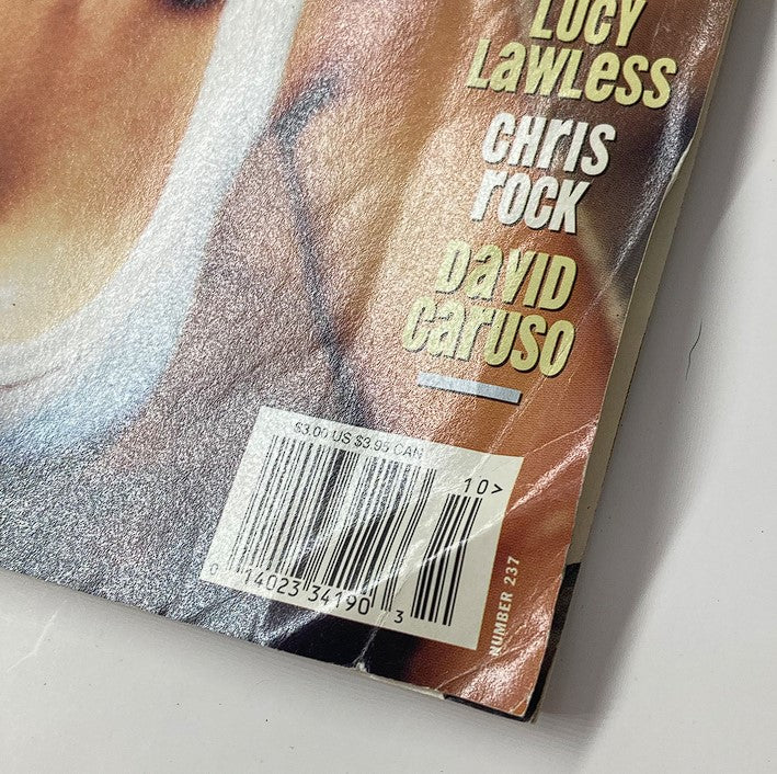 Close-up of the side view of the US Magazine October 1997 cover displaying Gillian Anderson Uncensored, with magazine details and additional star names.