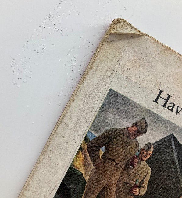 Close-up view of the back cover of The Saturday Evening Post dated June 24, 1944, displaying a Coca-Cola ad with soldiers enjoying drinks.