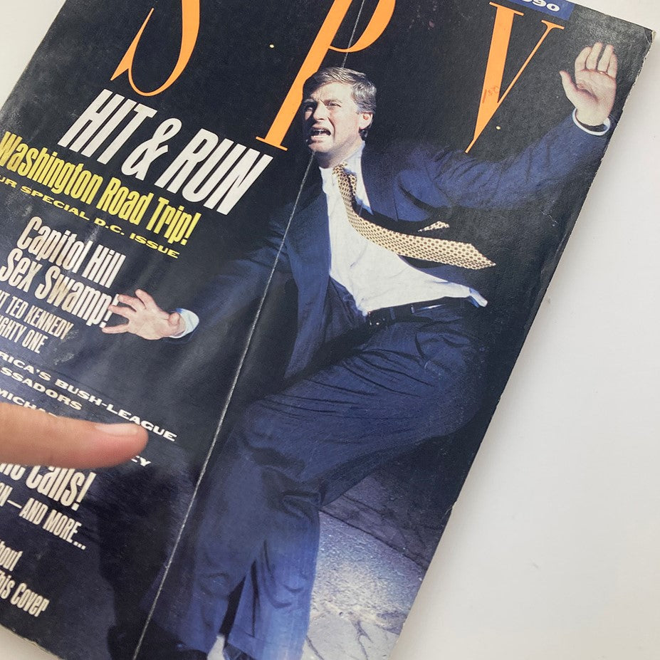 Cover of Spy Magazine May 1990 featuring a dramatic image related to Capitol Hill and political satire.