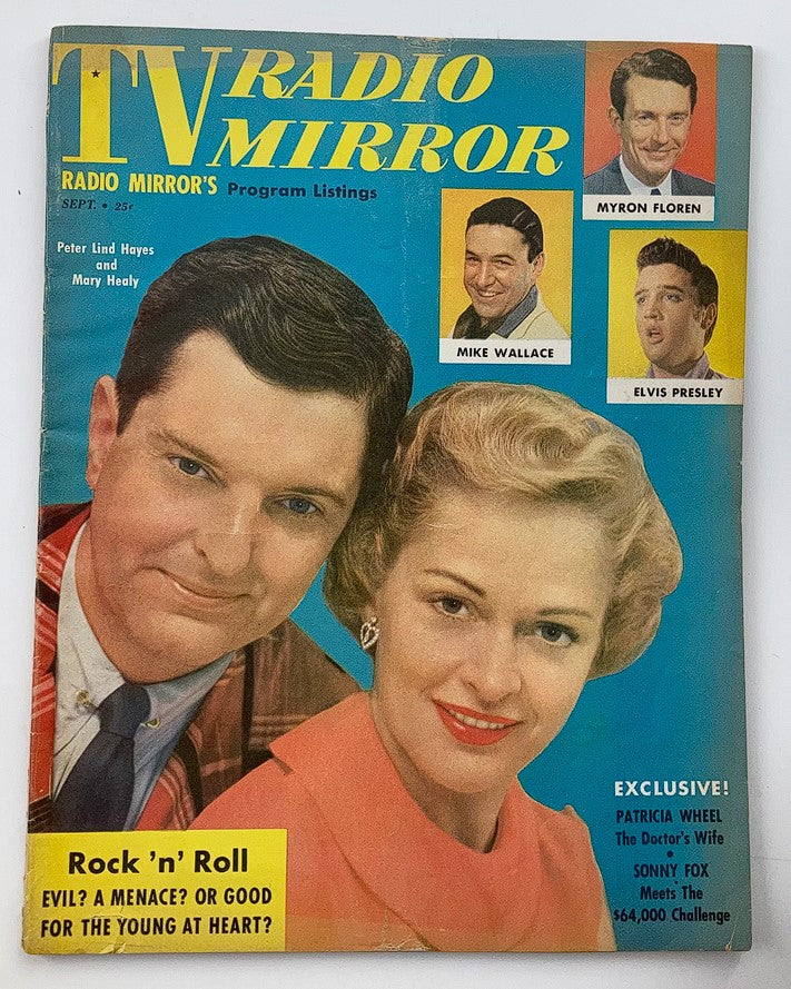 VTG TV Radio Mirror Magazine September 1956 featuring Peter Lind Hayes and Mary Healy on the cover, showcasing the entertainment culture of the 1950s with vibrant colors and iconic personalities.