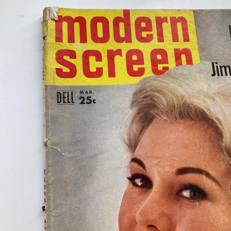 Close-up of the VTG Modern Screen Magazine March 1957 cover highlighting Kim Novak's captivating face and vintage design details.