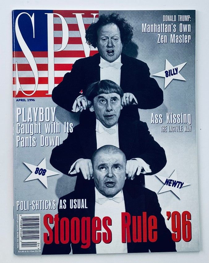 Cover of Spy Magazine March 1996, Volume 10, Issue #2, featuring humorous depiction of characters illustrating 'The Stooges Rule '96' theme.