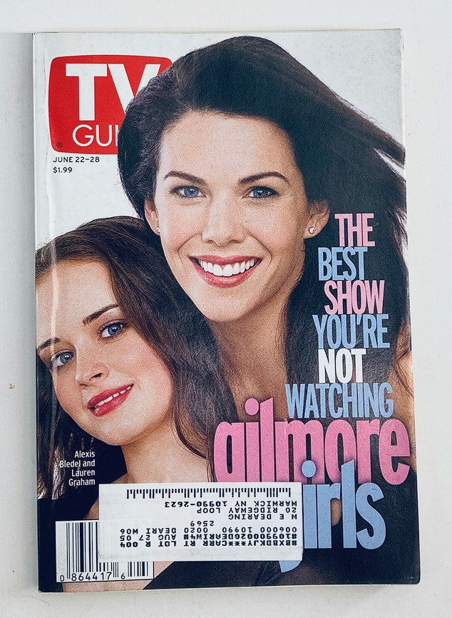 TV Guide Magazine issue from June 22-28, 2002 featuring Alexis Bledel and Lauren Graham on the cover, highlighting their roles in 'Gilmore Girls'.