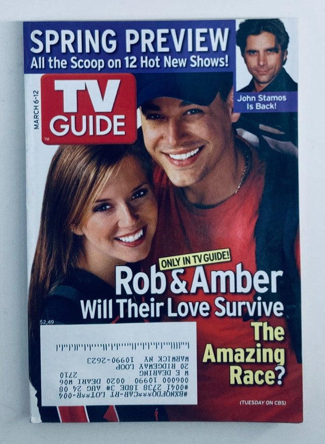 TV Guide Magazine March 6, 2005 featuring Amber Brkich and Rob Mariano on the cover, highlighting their reality TV journey and relationship, with a preview of new shows.