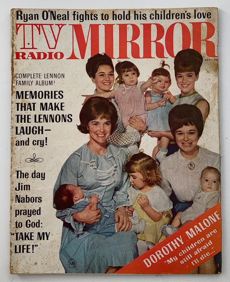 VTG TV Radio Mirror Magazine September 1966 featuring Dorothy Malone on the cover, highlighting mid-20th-century pop culture with celebrity insights and fashion trends.