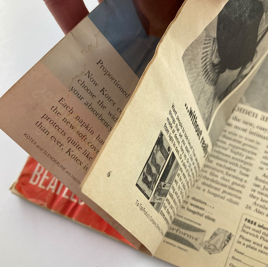 Inside page of the VTG Modern Screen Magazine June 1964 showing a vintage advertisement, representing the magazine's authentic condition and historical context.