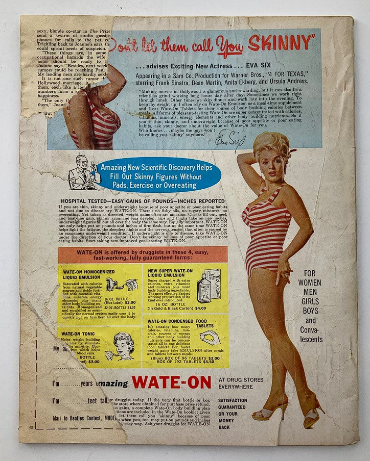Back cover of the VTG Modern Screen Magazine June 1964 featuring a vintage advertisement, showcasing the magazine's nostalgic appeal and era-specific promotions.