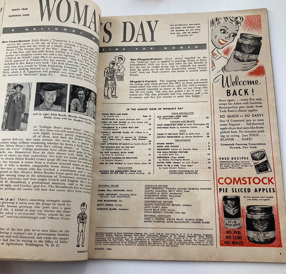 Vintage Woman's Day Magazine August 1946 Tomorrow Is A Long Way Off No Label