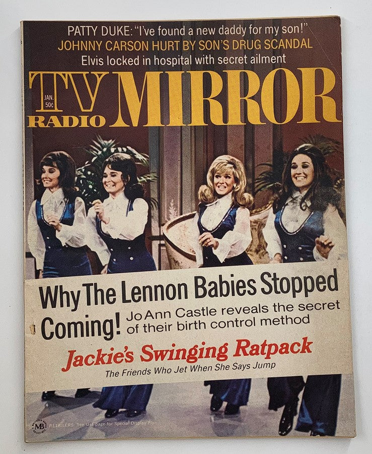 Cover of January 1972 VTG TV Radio Mirror magazine featuring The Lennon Sisters, showcasing nostalgic entertainment culture of the 1970s.