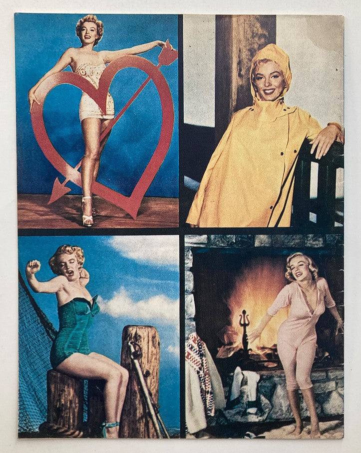 Collage of vintage images of Marilyn Monroe in various iconic poses from the VTG Movie Matinee Magazine Spring 1984 No. 3.