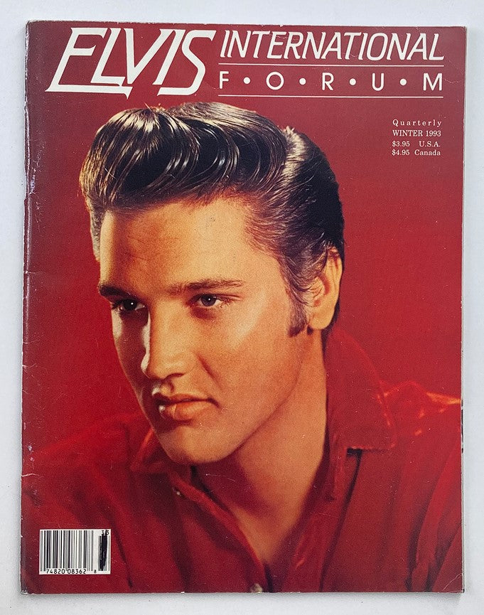Elvis International Forum Winter 1993 Vol 6 #4 magazine cover featuring Elvis Presley, showcasing bold red and white colors with a portrait of Elvis.
