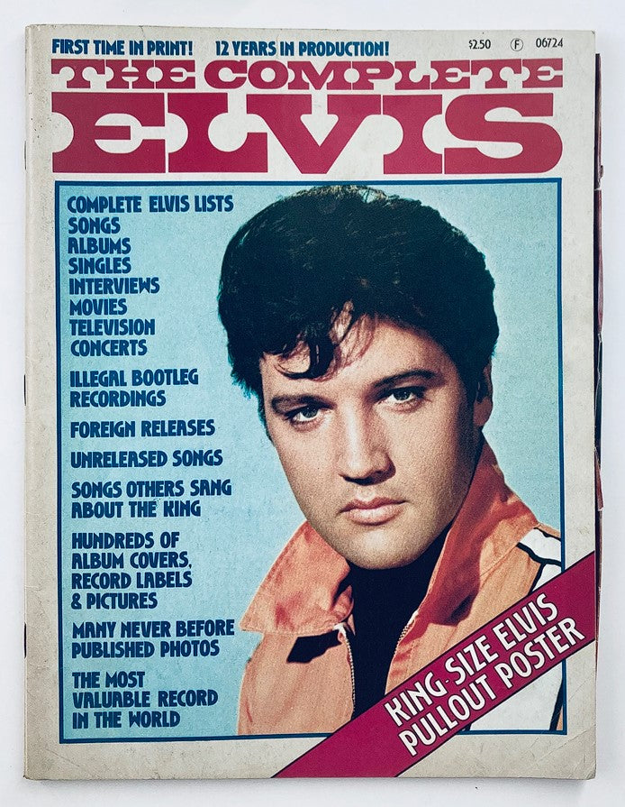 Cover of the VTG 1977 The Complete Elvis Presley Magazine featuring a portrait of Elvis Presley and promotional text about magazine content.