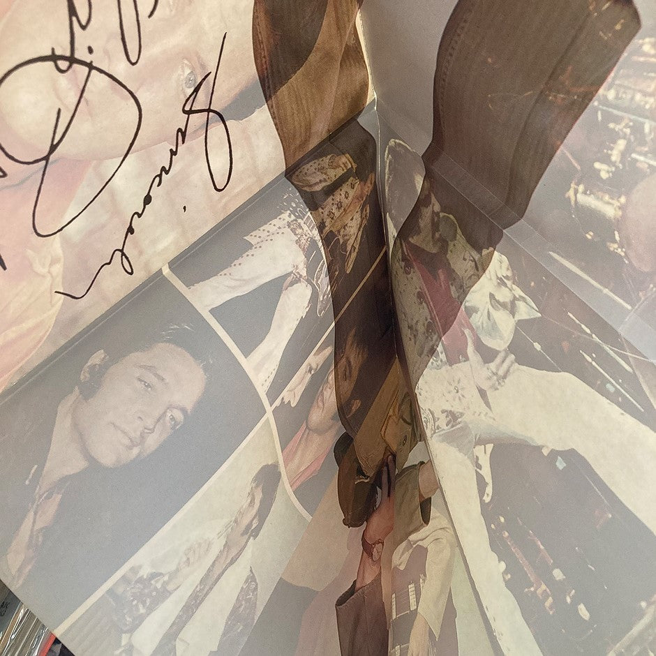 Rare pullout poster from the VTG 1977 The Complete Elvis Presley Magazine showcasing multiple images of Elvis Presley.