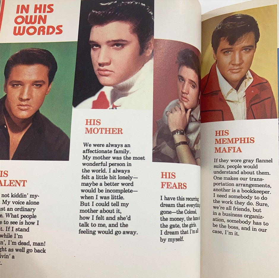 VTG Platinum Magazine 1979 #6 features Elvis Presley in a photo section detailing personal insights, showcasing his thoughts on talent and family.