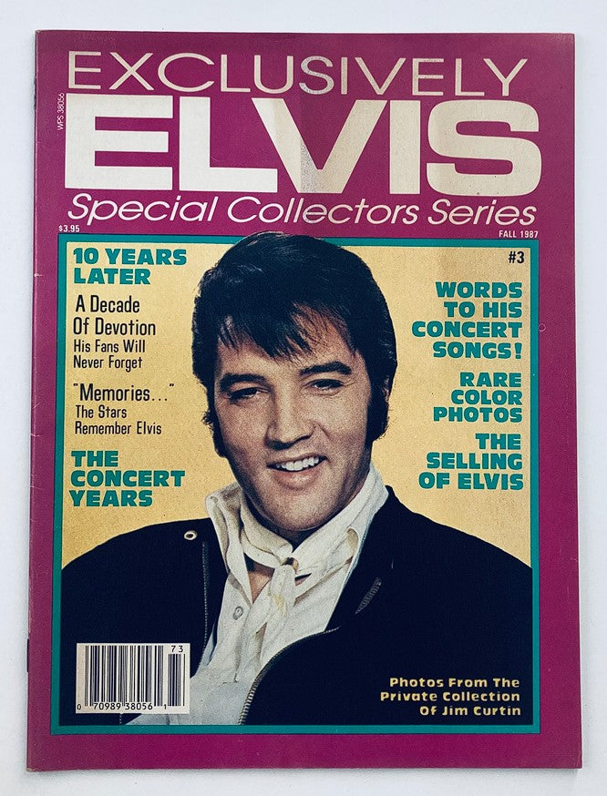 Cover of the VTG 1987 Vol. 1 #3 Exclusively Elvis Presley Yearbook Collector's Issue featuring a portrait of Elvis Presley, highlighting articles and exclusive insights on his career, alongside a vibrant layout and nostalgic design.