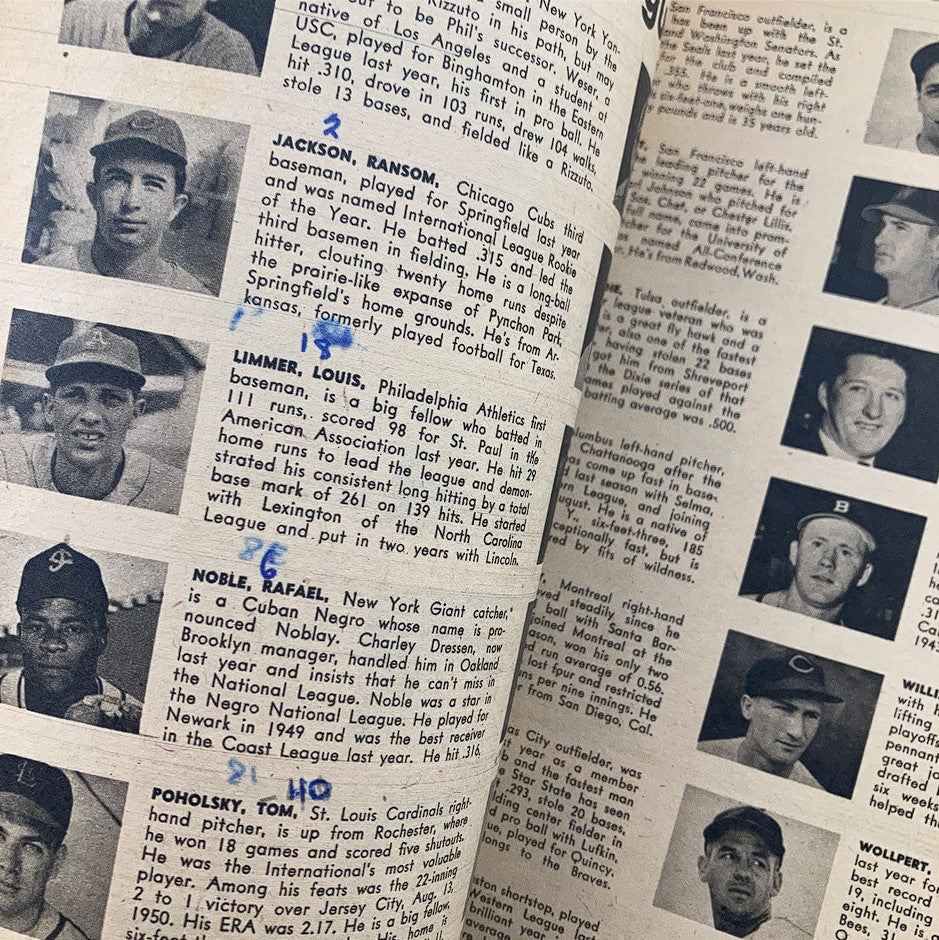 VTG Dell Magazine Who's Who in Sports 1952 showcasing player information and statistics from various sports leagues.