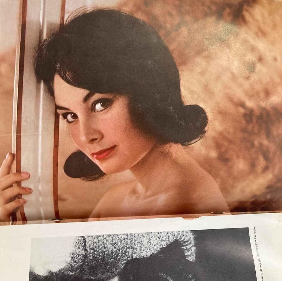 Inside page of Playboy Magazine February 1961 showcasing Playmate Barbara Lawford, highlighting her iconic beauty.